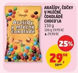 Penny Market ARAŠÍDY, ČOČKY V MLÉČNÉ ČOKOLÁDĚ CHOCO‘LA nabídka