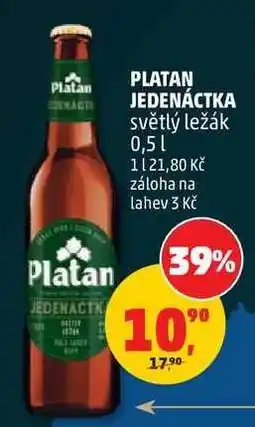 Penny Market PLATAN JEDENÁCTKA světlý ležák 0,5 l nabídka