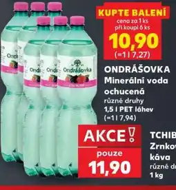Kaufland ONDRÁŠOVKA Minerální voda ochucená nabídka
