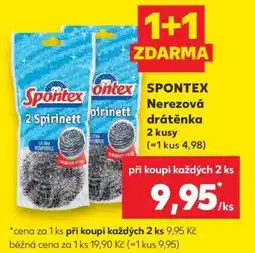 Kaufland SPONTEX Nerezová drátěnka 2 kusy nabídka