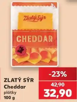 Kaufland Zlatý Sýr Cheddar plátky 100 g nabídka