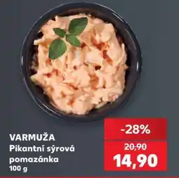 Kaufland VARMUŽA Pikantní sýrová pomazánka 100 g nabídka