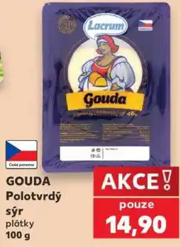 Kaufland GOUDA Polotvrdý sýr plátky 100 g nabídka