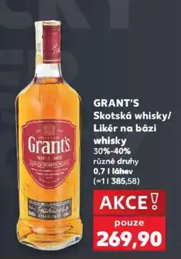 Kaufland GRANT’S Skotská whisky/Likér na bázi whisky nabídka