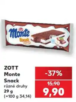 Kaufland Zott Monte Snack nabídka