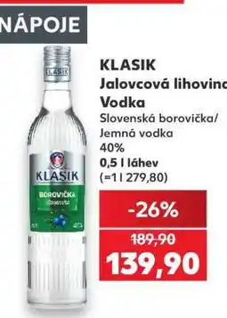 Kaufland KLASIK Jalovcová lihovina/vodka nabídka