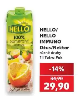 Kaufland HELLO/HELLO IMMUNO Džus/Nektar nabídka