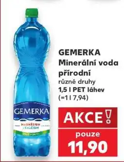Kaufland GEMERKA Minerální voda přírodní nabídka