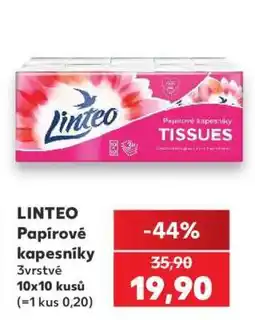 Kaufland Linteo papírové kapesníky nabídka