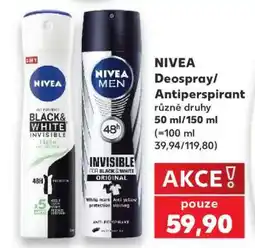 Kaufland NIVEA Deospray/ antiperspirant nabídka