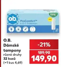 Kaufland O.B. DÁMSKÉ TAMPONY nabídka