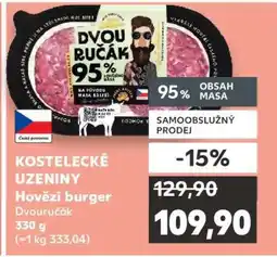Kaufland KOSTELECKÉ UZENINY Hovězí burger Dvouručák nabídka