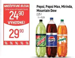 Globus Pepsi, Pepsi Max, Mirinda, Mountain Dew nabídka