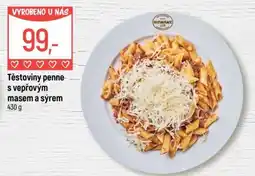 Globus Těstoviny penne s vepřovým masem a sýrem nabídka