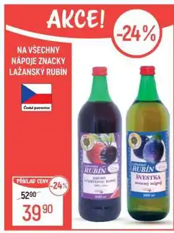 Globus Nápoje značky Lažanský Rubín nabídka