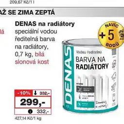 Barvy a laky drogerie DENAS na radiátory speciální vodou ředitelná barva na radiátory nabídka