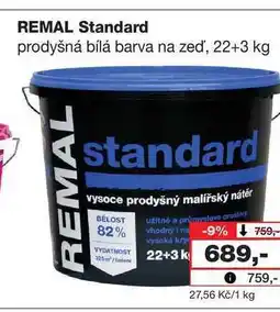 Barvy a laky drogerie REMAL Standard prodyšná bílá barva na zeď, 22+3 kg nabídka