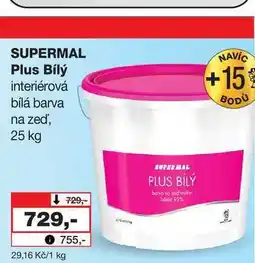 Barvy a laky drogerie SUPERMAL Plus Bílý interiérová bílá barva na zeď nabídka