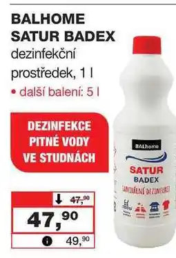 Barvy a laky drogerie BALHOME SATUR BADEX dezinfekční prostředek nabídka
