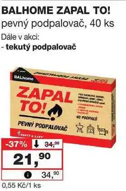 Barvy a laky drogerie BALHOME ZAPAL TO! pevný podpalovač, 40 ks nabídka