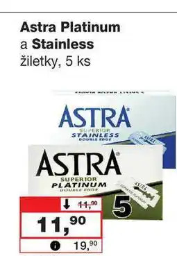 Barvy a laky drogerie Astra Platinum a Stainless žiletky, 5 ks nabídka