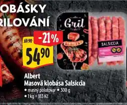 Albert Albert Masová klobása Salsiccia300 g nabídka