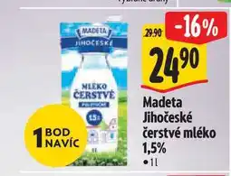 Albert Madeta Jihočeské čerstvé mléko 1,5% nabídka