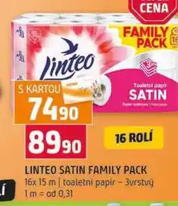 Terno LINTEO SATIN FAMILY PACK 16x 15 m toaletní papir 3vrstvý nabídka