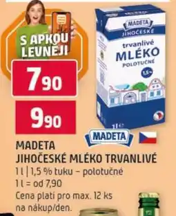 Terno MADETA Jihočeské Mléko trvanlivé nabídka