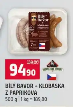 Terno Bílý Bavor + Klobáska z Paprikova nabídka