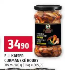 Terno F. J. KAISER GURMÁNSKÉ HOUBY nabídka