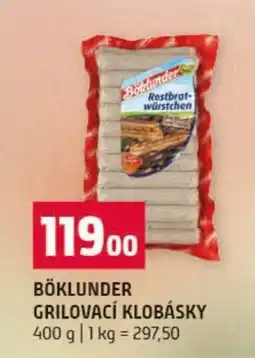 Terno BÖKLUNDER GRILOVACÍ KLOBÁSKY nabídka
