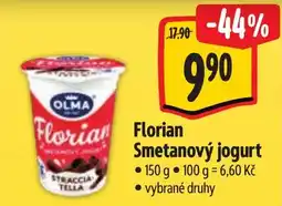 Albert Florian smetanový jogurt nabídka