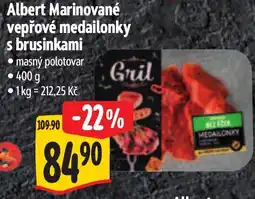 Albert Albert vepřové medailonky s brusinkami nabídka