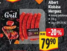 Albert Albert klobása merguez nabídka
