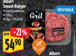 Albert Albert Smash Burger nabídka