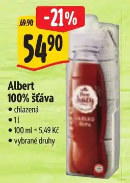 Albert Albert 100% šťáva nabídka