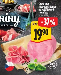 Albert Česká chuť Mistrovská šunka nejvyšší jakosti - vepřová nabídka