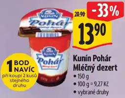 Albert Kunín Pohár Mléčný dezert nabídka