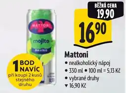 Albert Mattoni mojito nealko nabídka