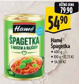 Albert Hamé špagetka s masem a rajčaty nabídka