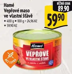 Albert Hamé vepřové maso ve vlastní šťávě nabídka