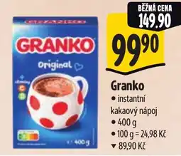 Albert Granko instantní kakaový nápoj nabídka