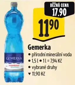 Albert Gemerka přírodní minerální voda nabídka