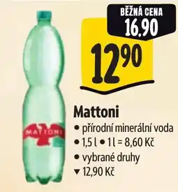 Albert Mattoni přírodní minerální voda nabídka