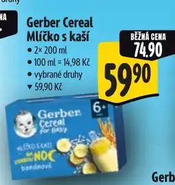 Albert Gerber Cereal Mléko s kaší nabídka