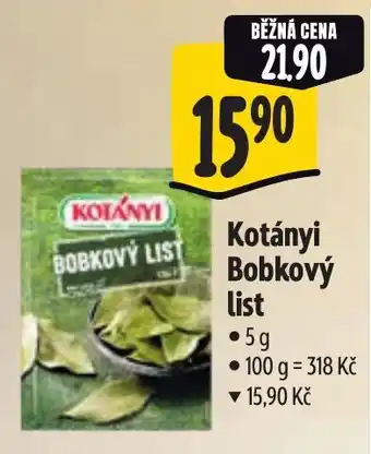 Albert Kotányi Bobkový list nabídka