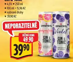 Albert Dynybyl gin & tonic nabídka