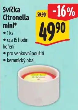 Albert Svíčka Citronella mini nabídka