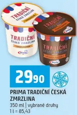Terno Prima tradiční česká zmrzlina nabídka